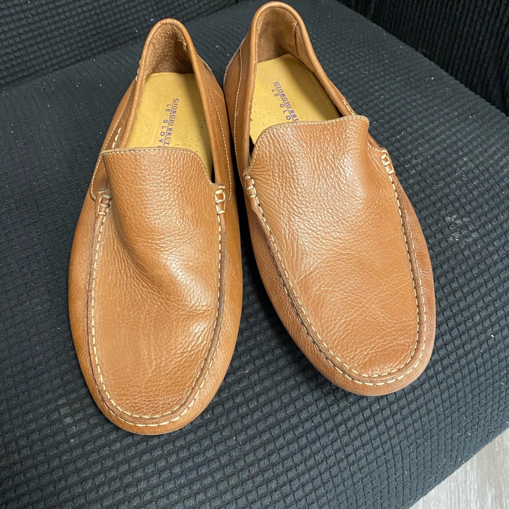 Giorgio Brutini Tan Leather Slip-On Loafers